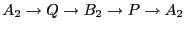 $A_2 \rightarrow Q \rightarrow B_2 \rightarrow P
\rightarrow A_2$