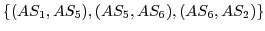 $\{(AS_1,AS_5),(AS_5,AS_6),(AS_6,AS_2)\}$
