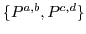 $\{P^{a,b},P^{c,d}\}$