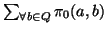 $ \sum_{\forall b \in Q} \pi_{0}(a,b)$