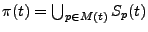 $\pi(t) = \bigcup_{p
\in M(t)}S_p(t)$