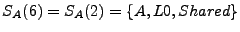$S_A(6) = S_A(2) = \{A, L0,
Shared\}$
