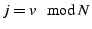$ j=v \mod N$