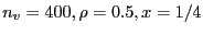 $n_v=400,\rho=0.5,x=1/4$