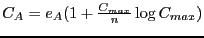 $C_A = e_A (1+\frac{C_{max}}{n}\log C_{max})$