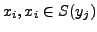 $x_i, x_i \in S(y_j)$