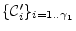 $ \{\mathcal{C}'_i\}_{i=1..\gamma_1}$