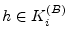 $ h\in{K^{(B)}_i}$
