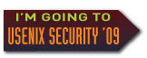 I'm going to USENIX Security '09 button