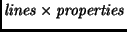 $ \mathit{lines\times properties}$