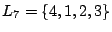 $ L_7 = \{4, 1, 2, 3\}$