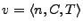 $ {v} = \langle{n},{C},{T}\rangle$