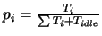 $ p_i = \frac{T_i}{\sum T_i + T_{idle}}$