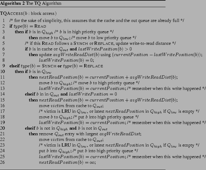 \begin{algorithm*}
% latex2html id marker 277
\vspace{-5pt}
\caption{The TQ A...
...on(b) = \infty$;
\End
\End
\end{codebox}
\vspace{-5pt}
\end{algorithm*}
