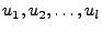 $ u_1, u_2, \ldots, u_l$