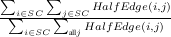 ∑ ∑ HalfEdge(i,j)
-∑i∈SC-∑j∈SCHalfEdge(i,j)-
i∈SC allj