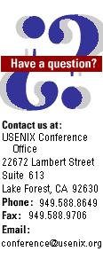 Questions? Contact the USENIX Conference Office