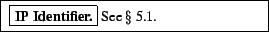 % latex2html id marker 659\framebox{\begin{minipage}[h]{0.45\textwidth}\small\framebox{\textbf{IP Identifier.}}See \S~\ref{ip-id}.\end{minipage}}