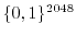 $ \ensuremath{\{0,1\}}^{2048}$