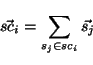 \begin{displaymath}
\footnotesize \vec{sc_i} = \sum_{s_{j} \in sc_i}{\vec{s_{j}}}
\end{displaymath}