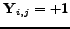 $ \ensuremath{\bm{\mathbf{Y}}}_{i,j} = +1$
