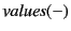 $ \mathit{values}(-)$