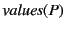 $ \mathit{values}(P)$
