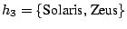 $h_3 = \{\mbox{Solaris, Zeus}\}$