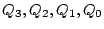 $Q_3 , Q_2,
Q_1, Q_0$