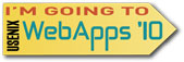 I'm going to WebApps '10 button