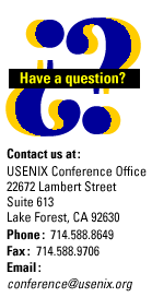 Questions? Contact the USENIX Conference Office