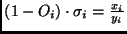 $(1-O_i)\cdot \sigma_i =\frac{x_i}{y_i}$