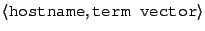 $\left<\mbox{{\tt hostname}}, \mbox{{\tt term vector}}\right>$