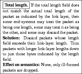 \framebox{\begin{minipage}[h]{0.45\textwidth}\small\framebox{\textbf{Total le......Effect on semantics:} None, only ill-formed packets are dropped.\end{minipage}}