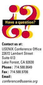 Questions? Contact the USENIX Conference Office