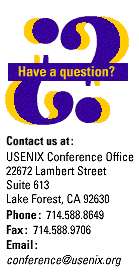 Questions? Contact the USENIX Conference Office