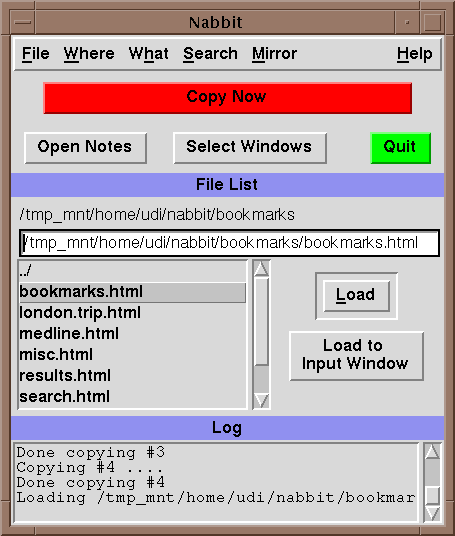 Nabbit's user interface