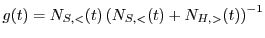 $ g(t) = N_{S,<}(t)\left(N_{S,<}(t)+N_{H,>}(t)\right)^{-1}$