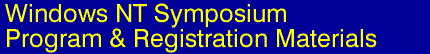 Windows NT Symposium '99 - Call for Papers - Program and Registration Materials
