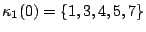 $\kappa_1(0)=\{1,3,4,5,7\}$