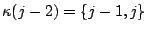 $\kappa(j-2)=\{j-1,j\}$
