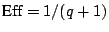 $\mbox{Eff}=1/(q+1)$