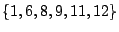 $\{1,6,8,9,11,12\}$