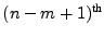 $ (n - m + 1)^{\text{th}}$