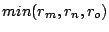 $min(r_m,r_n,r_o)$