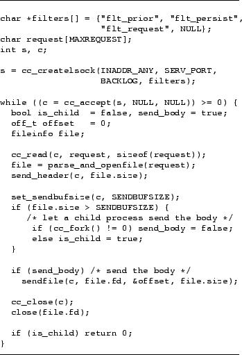 \begin{figure}{
\rule{3in}{0.01in}
\vspace{-0.125in}
\footnotesize
\begin{verbat...
...\end{verbatim}
\vspace{-0.17in}
\rule{3in}{0.01in}
}
\vspace{-.1in}
\end{figure}
