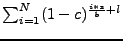 $\sum_{i=1}^{N}
(1 - c)^{\frac{i * s}{b} + l}$