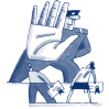 graphic of a police officer with his hand outstretched and signaling HALT! to several computer users holding certificates