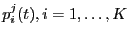 $ p_i^j(t), i=1,\ldots,K$