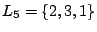 $ L_5=\{2,3,1\}$